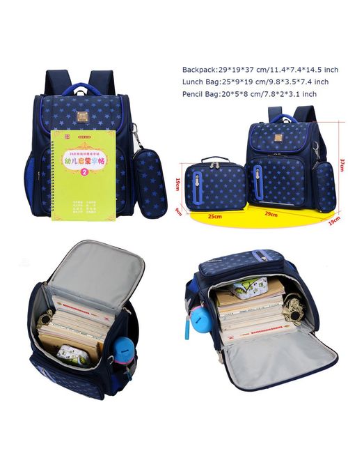 HHui Kids Backpacks for School Bags for Boys Girls Bookbags and Pencil Lunch Box