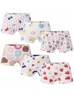 Growth Pal Girls' Panties Boyshort Briefs 6 Pack Soft 100% Cotton Underwear Toddler Undies