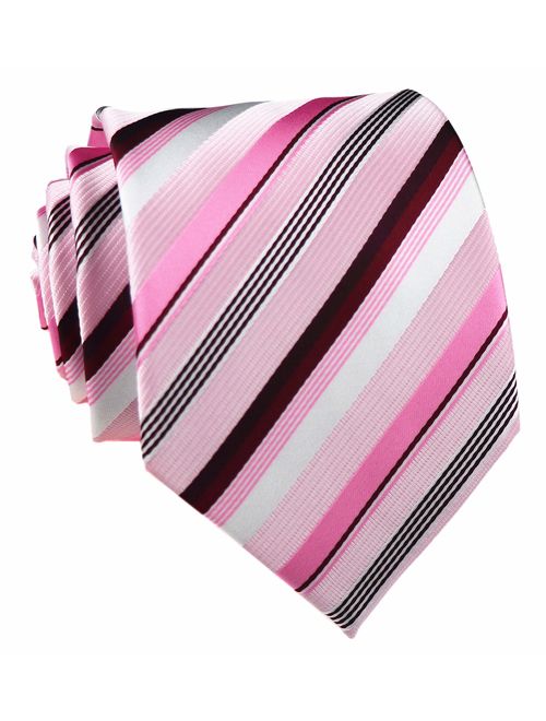 Secdtie Men's Classic Stripe Jacquard Woven Silk Tie Formal Party Suit Necktie