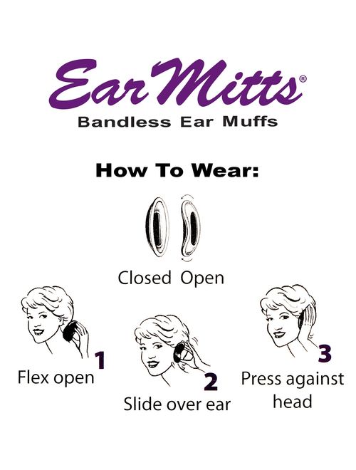 Ear Mitts Bandless Ear Muffs For Men & Women, Soft Winter Ear Warmers, 2 Sizes