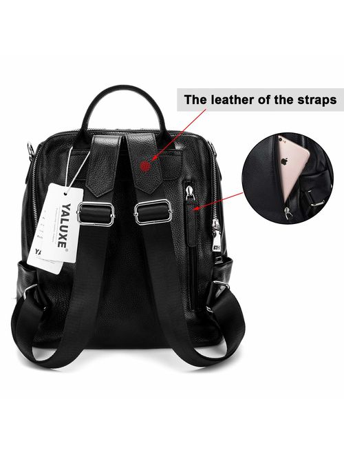 YALUXE Women Backpack Purse Convertible Real Leather Versatile Shoulder Bag