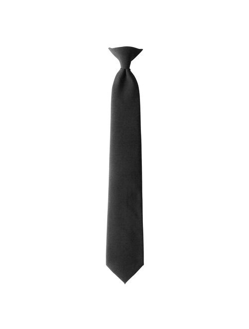 Jacob Alexander Uniform Solid Clip-On Tie with Buttonholes