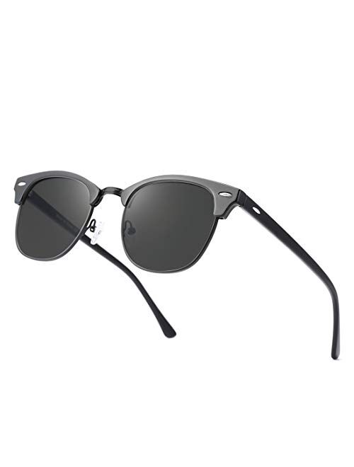 AEVOGUE Polarized Sunglasses Semi Rimless Frame Retro Brand Sun Glasses AE0369
