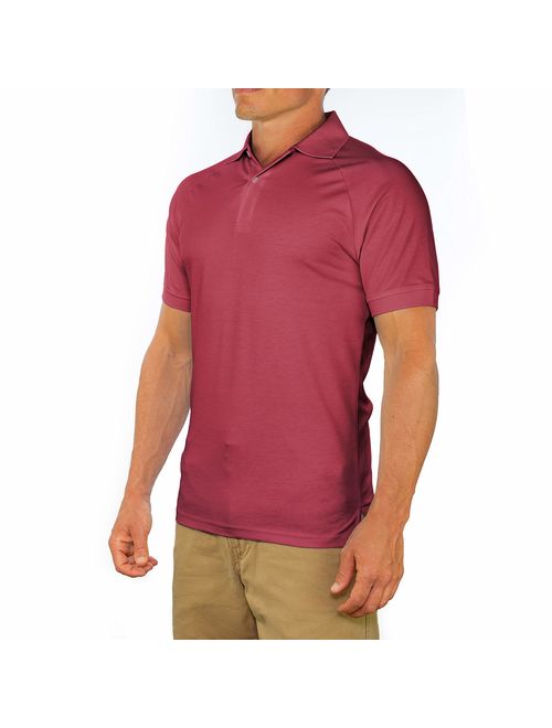 Buy CC Perfect Slim Polo Shirts for Men Stretch | Breathable Sweat Wicking Short Sleeve Fitted Collared Mens Polo T Shirt online | Topofstyle