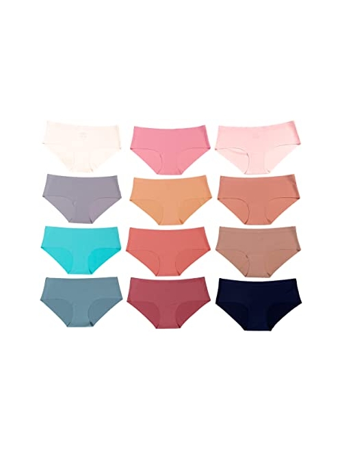 Intimates Women's Soft Breathable 100% Cotton Bikini 12 Pack Assorted Colors