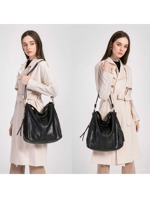 Hobo Bags for Womens,DDDH Vintage Leather Crossbody Shoulder Bucket Bag for Ladies/Girls