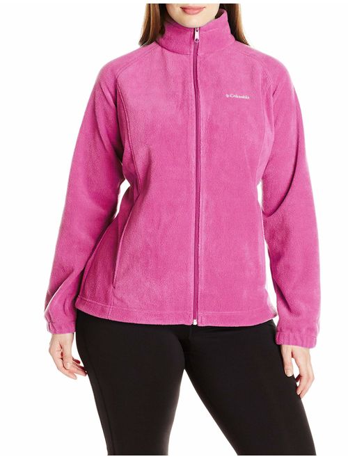 Columbia Women's Plus Size Benton Springs Full Zip Jacket, Soft Fleece with Classic Fit, Fuchsia, 2X