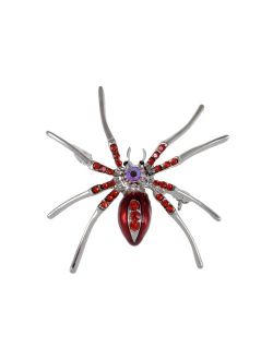 ALILANG Enamel Crystal Rhinestone Halloween Spider Fashion Jewelry Pin Brooch