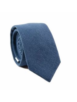 DAZI Men's Skinny Tie, Cotton Wool Linen Necktie, Great for Weddings, Groom, Groomsmen, Missions, Dances, Gifts.