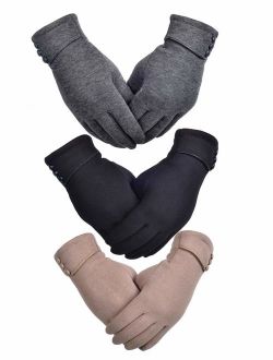 Woogwin Women Winter Warm Gloves Touch Screen Phone Windproof Lined Thick Gloves