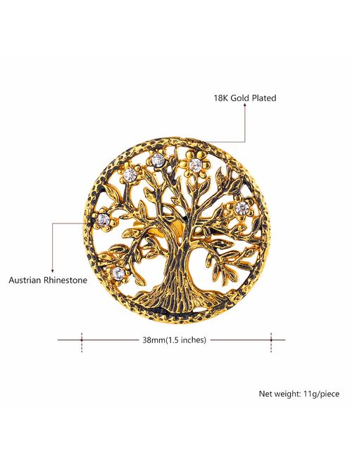 U7 Brooch and Pins for Women Men Stainless Steel Leaf/Flower/Cross/Virgin Mary/Feather/Ribbon/Key/Tree of Life Design Lapel Stick Pin for Hat,Bag,Suit,Dress
