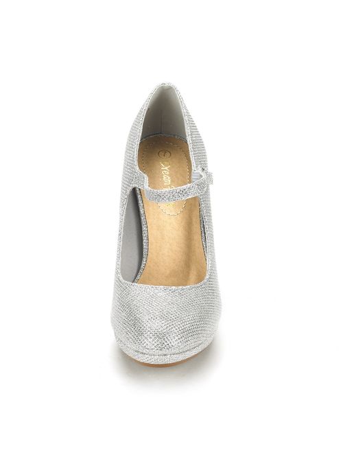DREAM PAIRS Women's Lilica Mary-Jane Close Toe Classic Stiletto Heel Dress Pump Shoes