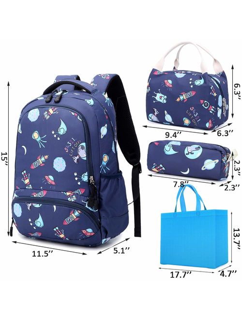 Girls Unicorn Backpack Set 3 in 1 Boys School Backpack 2pcs Sets Kids School Bookbags Elementary School Bag
