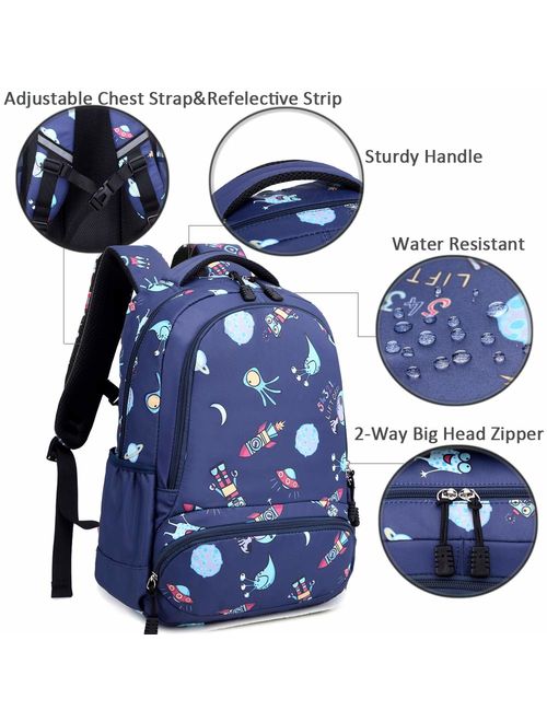 Girls Unicorn Backpack Set 3 in 1 Boys School Backpack 2pcs Sets Kids School Bookbags Elementary School Bag