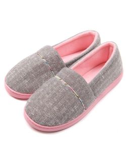 ChicNChic Women Comfortable Cotton Knit Anti-Slip House Slipper Washable Slip-On Home Shoes