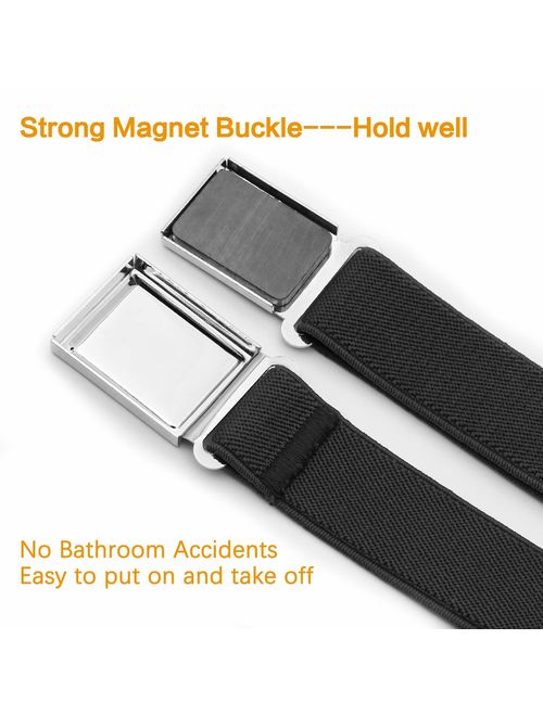 JASGOOD Kids Adjustable Magnetic Belt Boys Girls Elastic Belt with Easy Magnetic Buckle Fit Pant Size16-26Inch