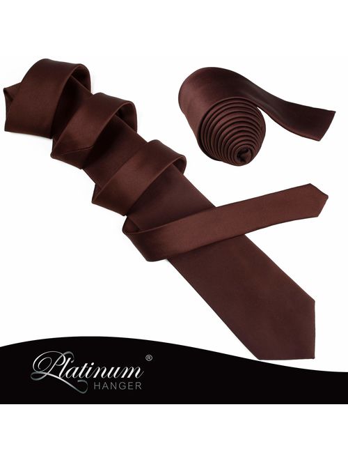Ties For Men Satin Necktie - Mens Solid Color Neck Tie Wedding Neckties