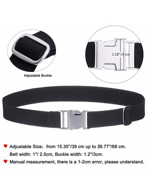 Boys Adjustable Stretch Belt for Kids - 2PCS Zinc Alloy Childrens with Easy Clasp Belt for Toddlers Boys Girls