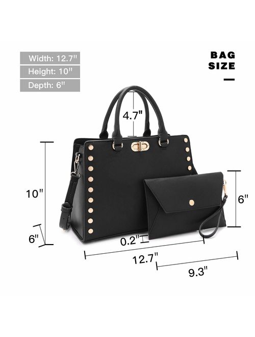 Dasein Purses and Handbags for Women Satchel Bags Top Handle Shoulder Bag Work Tote Bag With Matching Wallet