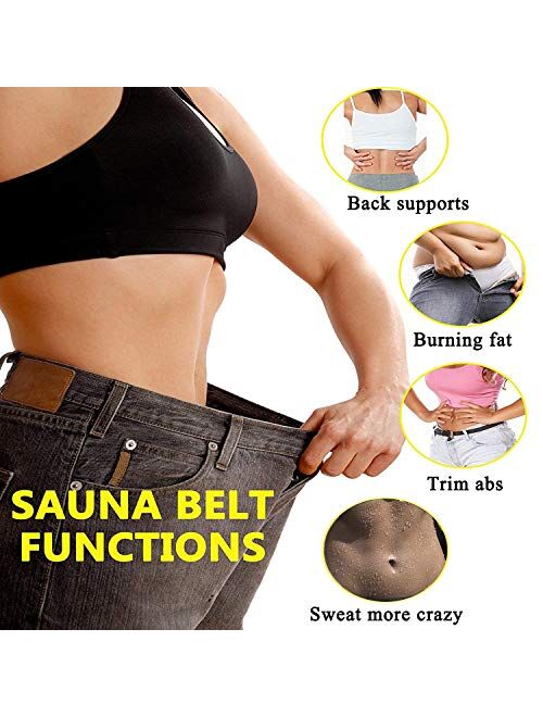 KIWI RATA Waist Trimmer Belt for Weight Loss Women & Men Waist Trainer Fat Burner Wrap Slimming Body Shaper