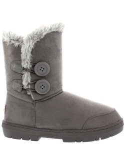 Holly Womens Twin Button Waterproof Winter Snow Boots