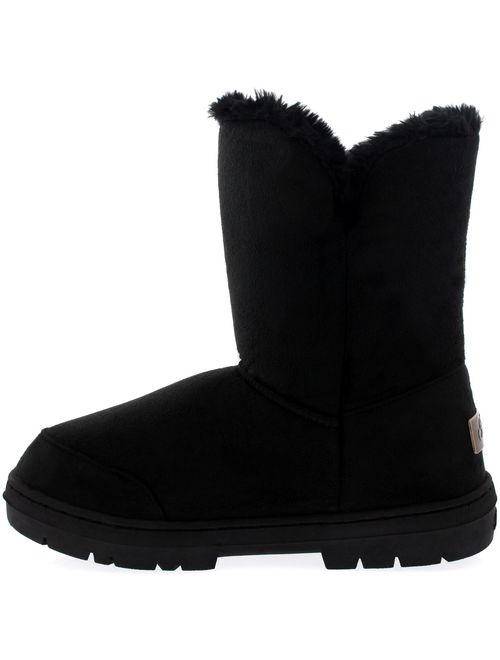 Holly Womens Twin Button Waterproof Winter Snow Boots