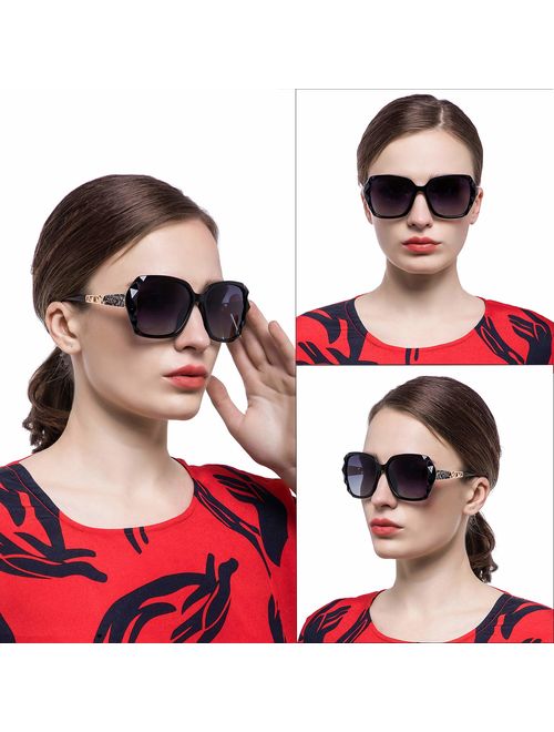 Leckirut Women Shades Classic Oversized Polarized Sunglasses 100% UV Protection Eyewear