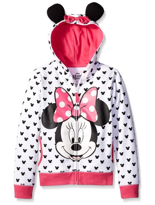 Disney Girls' Minnie Hoodie with Bow and Ear