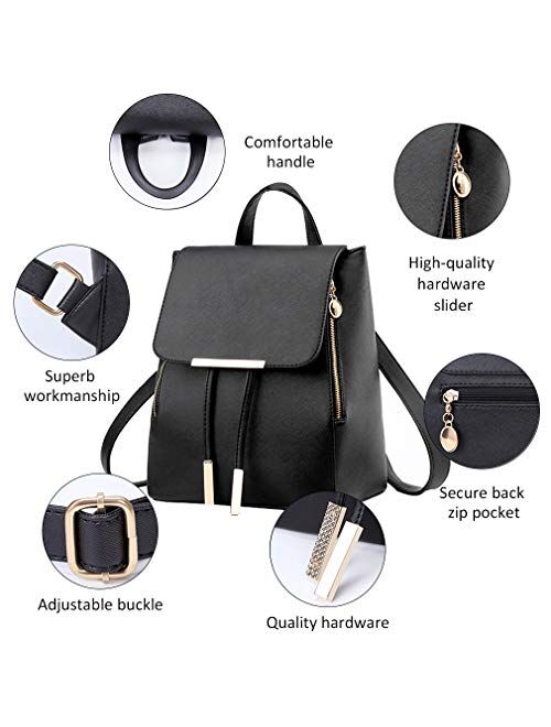 Buy Pahajim Womens Bag Backpack Purse PU Leather Zipper Bags 