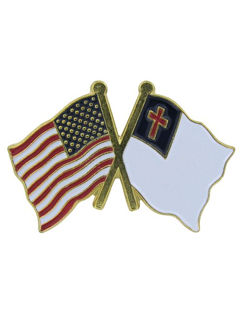 USA Flag and Christian Flag Lapel pin