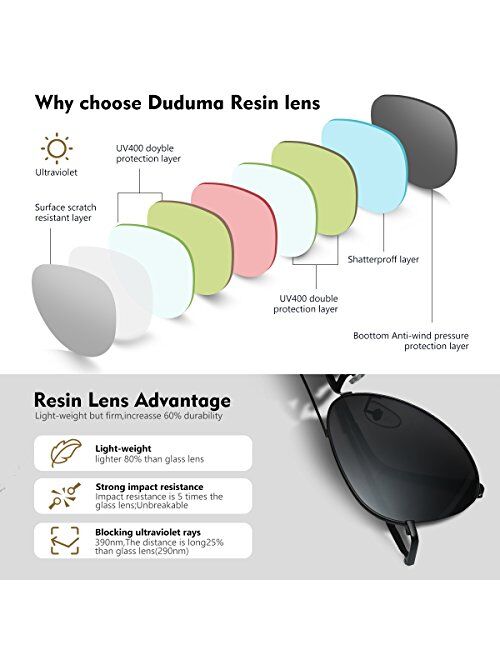 Duduma Sunglasses for Mens Womens Mirrored Sun Glasses Shades with Uv400