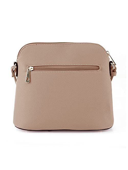 SG SUGU Lightweight Medium Dome Crossbody Bag with Tassel | Zipper Pocket | Adjustable Strap