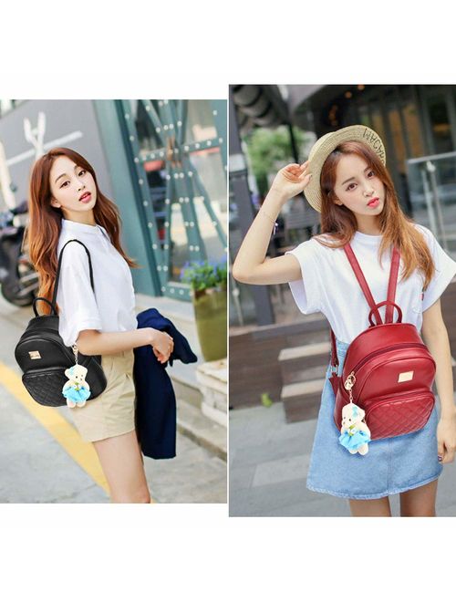 Women Cute Leather Laides Shopping Casual Backpack Travle Backpack for Girls