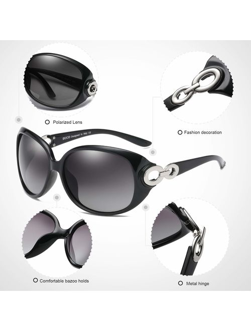 DUCO Classic Polarized Sunglasses for Women Vintage Street Fashion 100% UV Protection DC1220