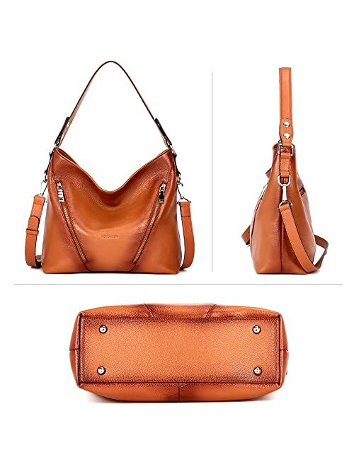 BOSTANTEN Women Leather Handbag Designer Large Hobo Purses Shoulder Bags
