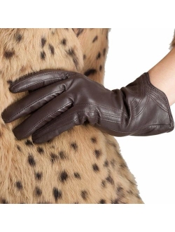 Nappa Leather Gloves Warm Handmade Curve Lambskin for Women