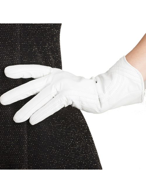 Nappaglo Nappa Leather Gloves Warm Handmade Curve Lambskin for Women 