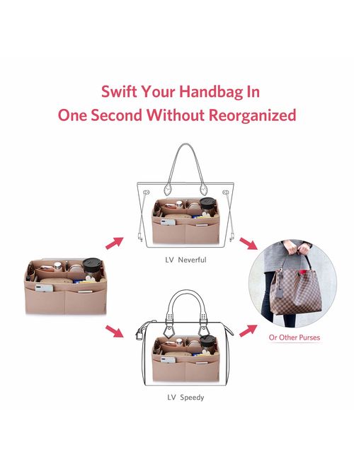 Felt Purse Organizer, Bag in Bag Organizer For Tote & Handbag Speedy Neverfull, Medium Large Extra Large