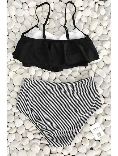 CUPSHE Women's Falbala Design Bikini Set