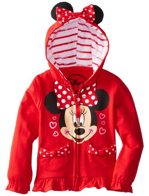 Disney Girls' Minnie Polka-Dot Bow Hoodie