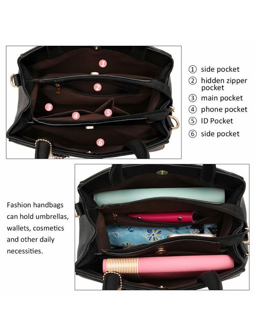 Women PU leather Mini Cute Tote Bags Small Top Handle Satchel Purses Shoulder Tassel Handbags for Ladies