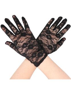 Simplicity Women's Vintage Sheer Floral Lace Wrist Length Gloves