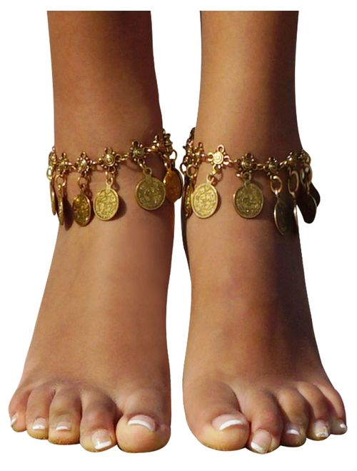 Bienvenu Hot Boho Silver Coin Anklet Bracelet Bohemian Tassel Barefoot Sandals Chain Jewelry