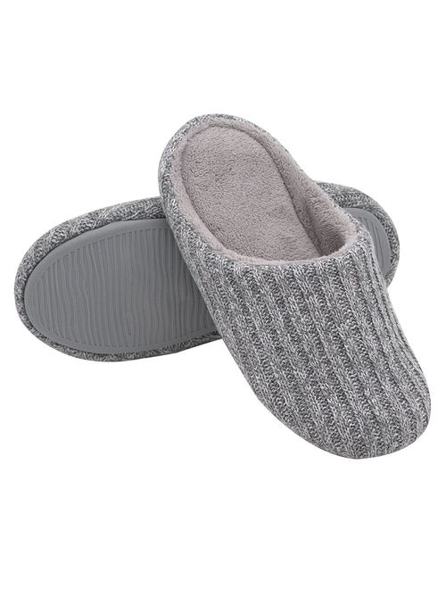 Buy HomeIdeas Women's Cotton Knit Memory Foam Slippers Terry Cloth Anti ...
