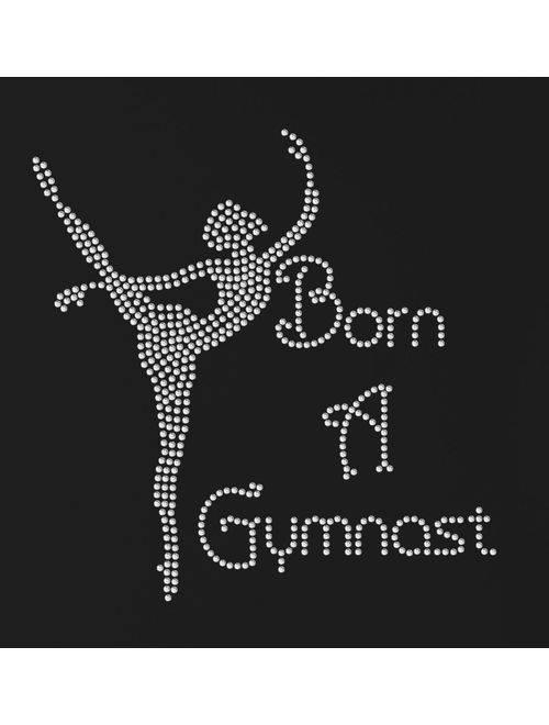 Girl's Crystallized Born A Gymnast Gymnastics Hoodie Dance Kids Hoody Varsany