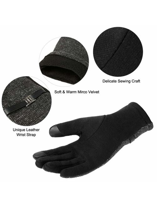 VBG VBIGER Women Winter Gloves Warm Touch Screen Gloves Chamois Leather Driving Gloves Fleece Thermal Gloves for Ladies