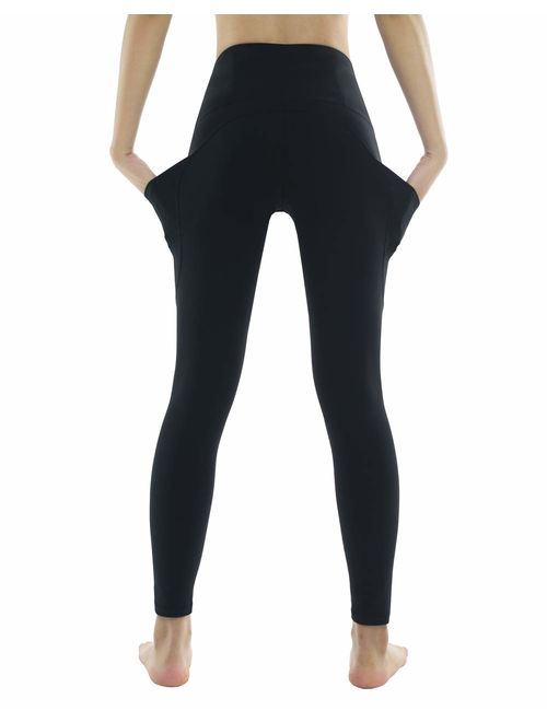 Dragon Fit High Waist Yoga Leggings with 3 Pockets,Tummy Control Workout Running 4 Way Stretch Yoga Pants