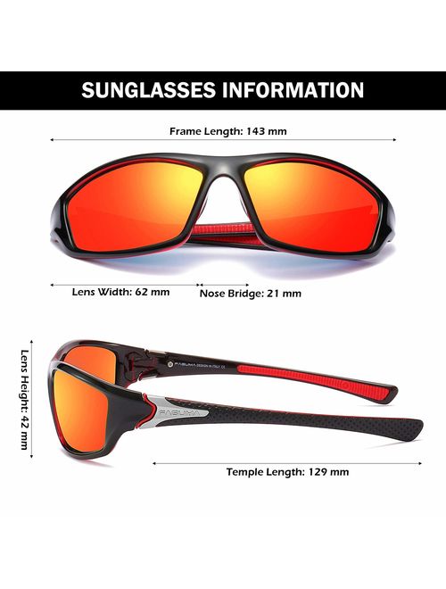 TosGad Men’s Polarized Sport Sunglasses 100% UV Protection for Cycling Fishing Running Driving 