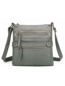 Small Crossbody Shoulder Bag for Women, Ultra Soft Washed Vegan Leather, H1820