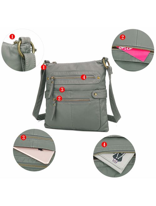 Scarleton Small Crossbody Shoulder Bag for Women, Ultra Soft Washed Vegan Leather, H1820